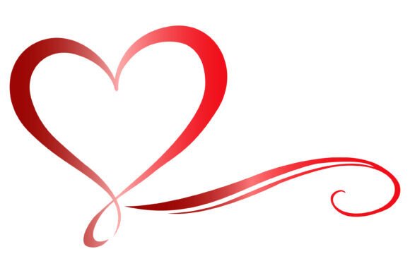Download Red Heart SVG Flourish Swirl Line Art - Swirl Collection