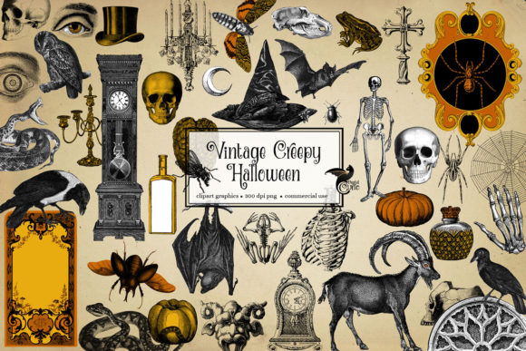 Download Vintage Creepy Halloween Clipart - Premium Resources