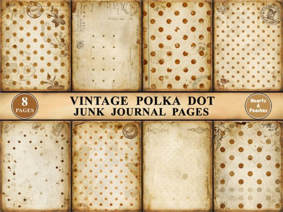 Download Vintage Polka Dot Junk Journal Pages - Premium Resources