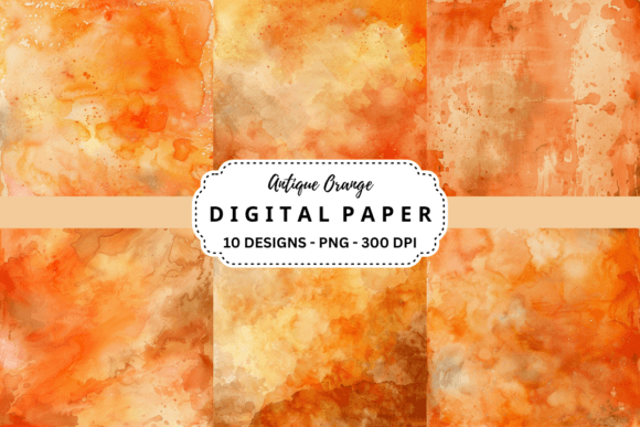 Download Watercolor Antique Orange Background - Antique Collection