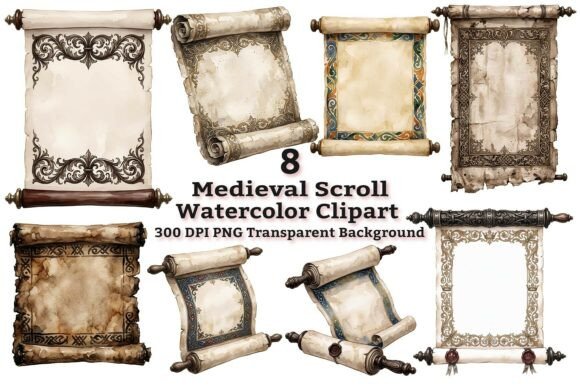 Download Antique Medieval Scroll Clipart - Antique Collection